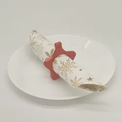 Obrączki na serwetki - gwiazdki, czerwone - 3 szt.